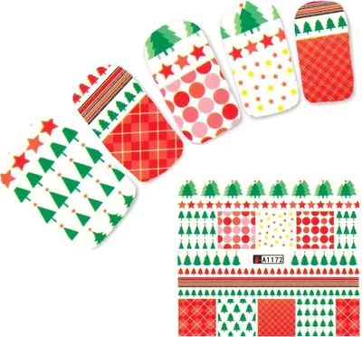 Produktbild von Tattoo Nail Art Nikolaus Weihnachten Weihnachtsbaum Aufkleber Nagel Sticker