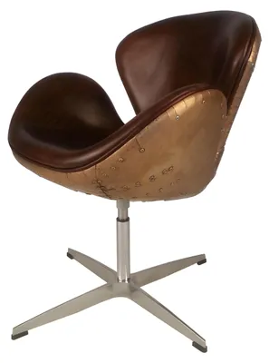 Obrázek produktu pro Vintage kožené křeslo - otočný retro design do obývacího pokoje