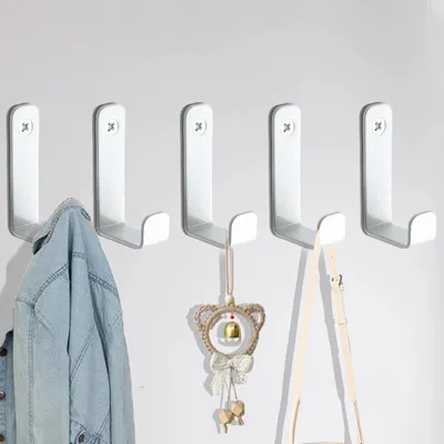 Produktbild von 5-teiliges Set Garderobenhaken, moderne Schraubhaken für Kleidung, Wandhaken für Kleidung, Wandhaken für Handtücher, Metallhaken für Jacken, Mäntel, Schals und Handtücher