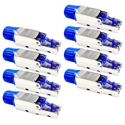 Produktbild von 8x ARLI Netzwerkstecker RJ45 Stecker CAT8.1 geschirmt Werkzeuglose Montage - Werkzeugfrei