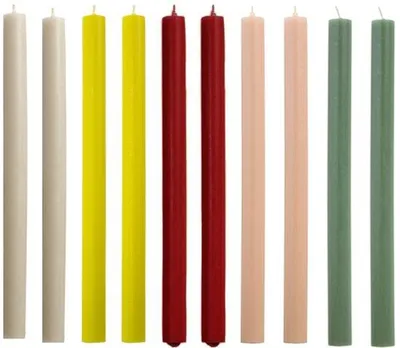 Produktbild von Cactula Stabkerzen – Trend-Farbenmix – Ø2,1 × 30 cm – 10 Stück