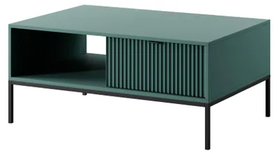 Obrázek produktu pro Selsey Vellore – konferenční stolek se zásuvkou a černým podnožím, zelený, 104 x 68 cm