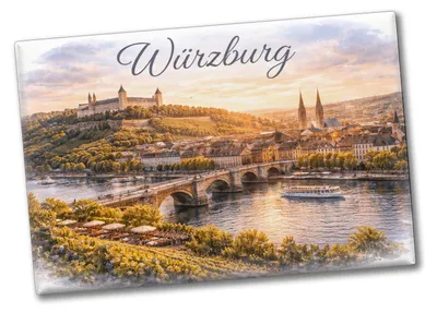 Produktbild von Würzburg Skyline Alte Mainbrücke und Festung Souvenir Souvenir Magnet