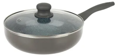 Bratpfanne 24 cm, Alu, keram. Antihaft, Glasdeckel, Induktion