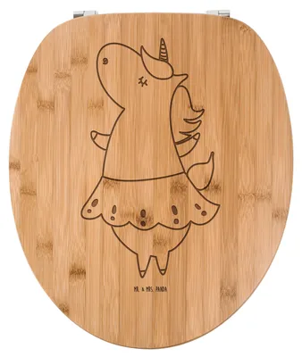Produktbild von Mr. & Mrs. Panda WC Deckel Einhorn Ballerina - Transparent - Geschenk, Sitz, Klositz, Wohnung, Unicorn, WC-Brille, Party, Einhörner, Spaß, Geburtstag, Klodeckel, Brille