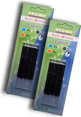 Produktbild von 24x Set Mine Kugelschreiber Kugelschreiberminen blau schwarz rot