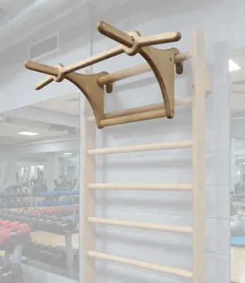 Produktbild von Bear on Bar Dip-Stange – Abnehmbare Stange 94 cm – Trainingsstange aus Holz – Für die Turnwand – Breite 48 cm – Länge 46 cm