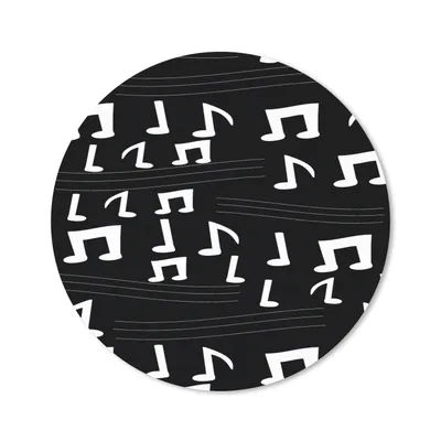 Produktbild von MuchoWow® Mauspad Mousepad Musik - Schwarz und Weiß - Muster 20x20 cm - Mousepads - Maus Mat - Pad - Mausunterlage - Schreibtischmatte