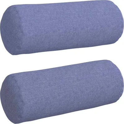 Immagine prodotto di vidaXL Cuscini a rullo, 2 pezzi, tessuto jeans blu, diametro 15 x 40 cm