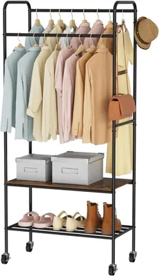 Produktbild von Solidchoice – Kleiderstange mit 2 Kleiderbügelstangen zur Organisation von Kleidung