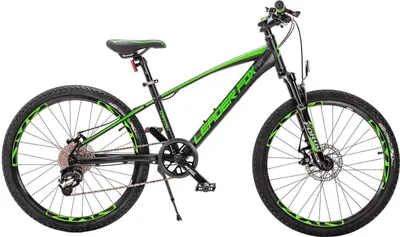 Produktbild von 24 Zoll Alu MTB Fahrrad Leader Fox Capitan Boy 8 Gang Scheibenbremsen Schwarz Grün