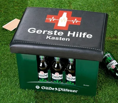Produktbild von Gilde Bierkasten Sitzkissen "Gerste Hilfe" ca. 44x34cm Sitzpolster 49832