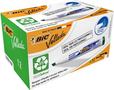 Produktbild von Bic Packung 12 Velleda Whiteboard Eco Point Beleel Blau Blau One Size