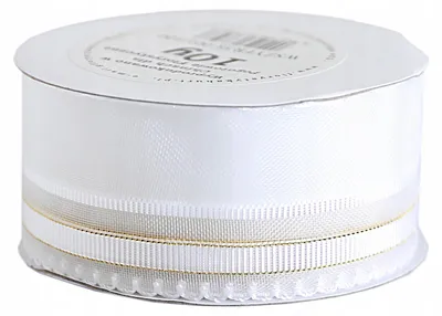 Produktbild von Pogotowie Florystyczno-Ślubne Chiffonband Ripsstreifen Silber/Gold 38mm