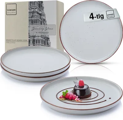Produktbild von SÄNGER Steingut Dessertteller Bombay Stone 4 teilig
