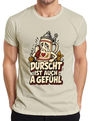Obrázek produktu pro Durscht – tričko s motivem piva, bavorské kultury, tradičního oděvu (kožené kalhoty, dirndl) a přírody, pánské, velikost XL