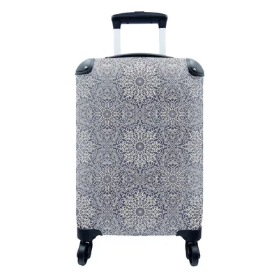 Produktbild von MuchoWow® Koffer Handgepäck Trolley Rollkoffer Kleine Reisekoffer mit 4 Rollen - Mandala - Blumen - Vintage - Muster - Cabin Size < 55x40x23 cm & 55x40x20 cm - Fotokoffer - Kabinenkoffer - Boardgepäck - Reise-Box - Reisekoffer - Reisegepäck - Koffer mit Bild - Trolley für Kinder