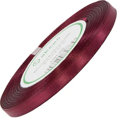 Image de Ruban de satin bordeaux foncé 6mm - 32mb