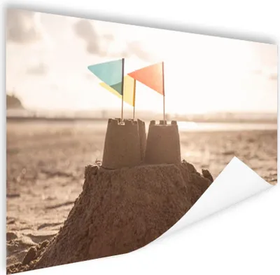 Produktbild von MuchoWow® Poster Sandburgen am Strand 180x120 cm - Fotoplakat