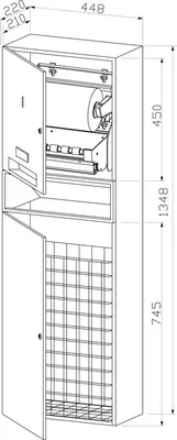 Wagner-EWAR Kombination Papierrollenspender und Abfallbehälter 48l Batteriebetrieb WP5456 Edelstahl für Aufputzmontage Wagner Ewar GmbH 722977,728977,731977