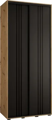Produktbild von MEBLE KRYSPOL Davos 6 Schrank, zwei Türen - 235,2x120x45 cm - Artisan Schwarz Schwarz