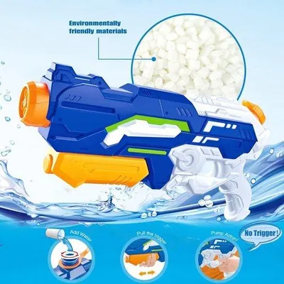 Immagine prodotto di Lanciatore d'acqua da 1200 ml - Pistola ad acqua con ampio raggio d'azione (10-11 metri) - Divertimento in acqua per tutta la famiglia