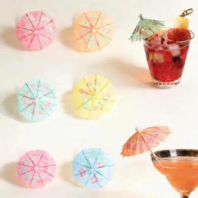 Produktbild von Cocktail Schirmchen 100 Stück 10 cm Holz Eisschirmchen für Getränke & Desserts