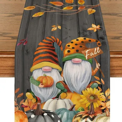 Produktbild von Tischläufer Herbst Zwerg Kürbis Ahornblatt 33 x 183 cm Leinen
