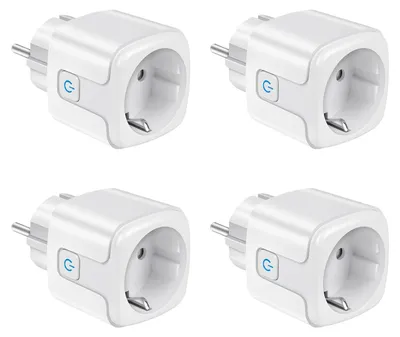 4er-Set Smart WiFi Steckdose Typ F, 16 A, 2,4 GHz, Alexa