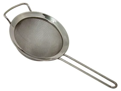 Imagen del producto de Colador de cocina, colador para harina, colador de mango, colador de acero inoxidable, varios tamaños, malla: fina