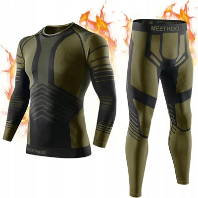 Produktbild von Funktions Thermounterwäsche set Herren Thermohemd Unterhose Ski Sportunterwäsche U12 Grün S