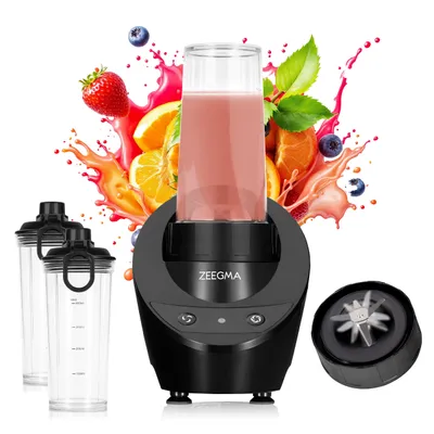 Produktbild von Zeegma Standmixer Vitamine Base 300 W, 2 Geschwindigkeiten, Zwei praktische Flaschen mit Deckeln 400 ml
