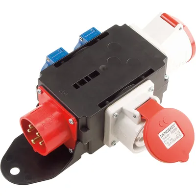 Produktbild von BACHMANN CEE-Adapter CEE Stecker 16A, 1x16A 5p400V 1x32A 5p400v 2Schutzk.