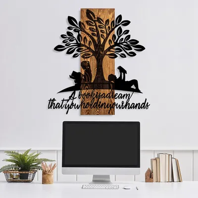 Produktbild von Wallity, Dream, Dekoratives Wandaccessoire aus Holz, 100 % HOLZ / METALL, Nussbaum, 54 x 57 cm