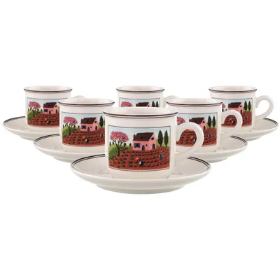 Produktbild von Villeroy & Boch Design Naif Kaffeetasse mit Untertasse 200 ml 6er Set