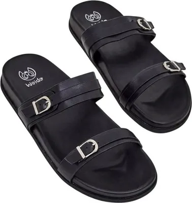 Produktbild von Damen Slipper Leichte Sandalen zum Garten Hausschuhe Rilevenn Schwarz Gr.38