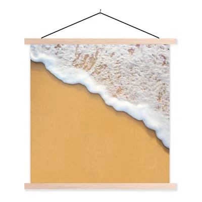 Produktbild von MuchoWow® Textilposter Strand - Wasser - Meer - Tropisch - Sommer 120x120 cm mit holzfarbenen Rahmen - Textil-Poster