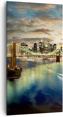 Produktbild von Bild auf Leinwand - Leinwandbild - Amerika Architektur New York - 55x100cm - Wand Bild - Wanddeko - Leinwanddruck - Bilder - Kunstdruck - Wanddekoration - Leinwand bilder - Wandkunst - PA55x100-0226