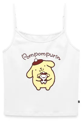 Produktbild von Spreadshirt Pompompurin & Muffin Verkleidet Bio Spaghetti Top Damen, L, Weiß