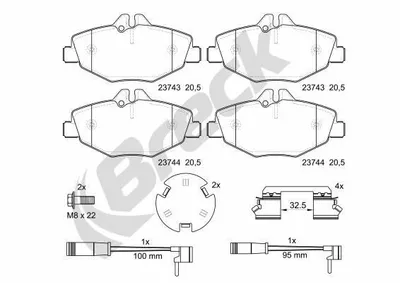Produktbild von BRECK Bremsbeläge Satz Vorne Bremsklötze passend für MERCEDES-BENZ E-Klasse Limousine (W211) 23743 00 701 10