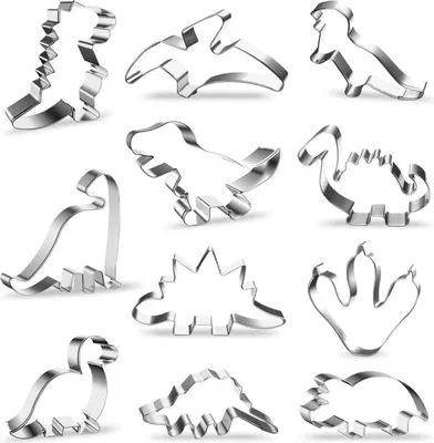 Immagine prodotto di Set di tagliabiscotti per dinosauri da 11 pezzi in acciaio inox