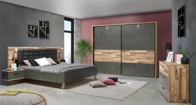 Produktbild von Schlafzimmer Einrichtung Schlafzimmerprogramm Schlafen Komplett-Set "Rhodos I"