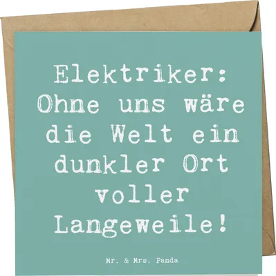 Produktbild von Mr. & Mrs. Panda Grußkarte Spruch Elektriker Helden - Meeresbrise - Geschenk, faltkarte, doppelkarte, Unterhaltung, Herausforderung, Klappkarte, Glückwunschkarte, Lächeln