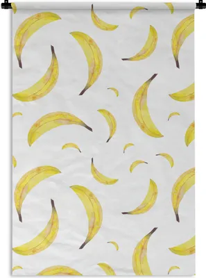 Produktbild von MuchoWow® Wandteppich Wandbehang Bananen - Obst - Gelb 90x135 cm Tapisserie Dekoration Wandtuch - Baumwolle - Wandskulptur