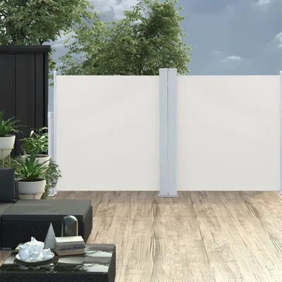 Obrázok produktu pre The Living Store Výsuvná bočná markíza krémovo biela 120 x 600 cm