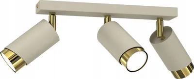 Obrázok produktu pre Bežové Stropné Svetlo S 3 Žiarovkami, Trubicové, Zlaté, Gu10, Led Spot