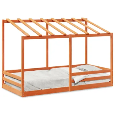 Obrázek produktu pro vidaXL Dětská postýlka se stříškou voskovaná hnědá 100x200 cm z masivního borovicového dřeva