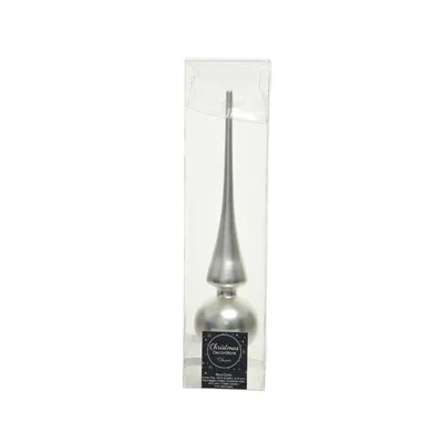 Produktbild von Christbaumschmuck Christbaumspitze Glas Ø 6 x 26 cm silber matt