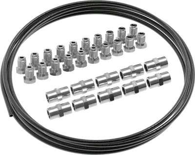 Image de Kit de 5 m de conduite de frein AUPROTEC Ø 4,75 mm en acier + 20 raccords à vis + 10 raccords M10x1 conformes à la norme DIN 74 234, pour raccord à sertir F