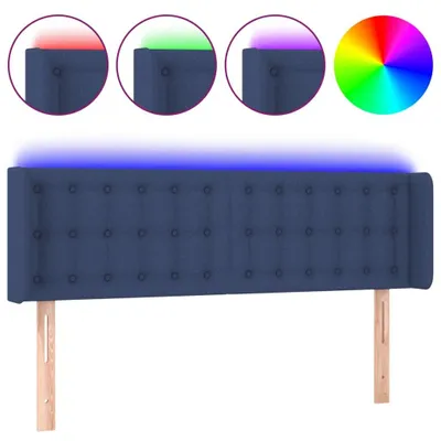 Produktbild von vidaXL LED Kopfteil Blau 147x16x78/88 cm Stoff